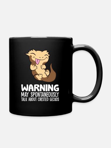 Crested Gecko May Spontaneously Talk About - Full Colour Mug - black