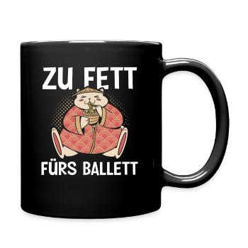 Zu Fett Fürs Ballett Katze Ballerina Abnehmen - Tasse einfarbig - Schwarz - Rechts