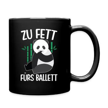 Zu Fett Fürs Ballett Panda Ballerina Abnehmen - Tasse einfarbig - Schwarz - Rechts