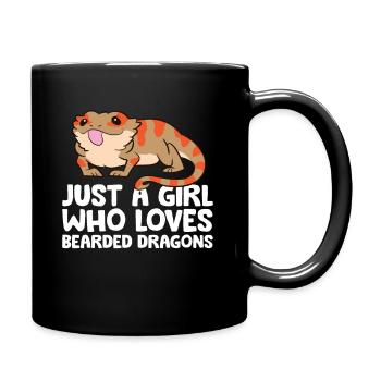 Juste une fille qui aime les dragons barbus Reptile - Mug uni - noir - Droite