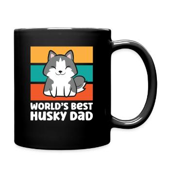 Worlds Best Husky Dad Siberian Husky Dog - Tasse einfarbig - Schwarz - Rechts