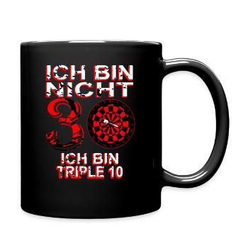 Dart Dartscheibe Dartspieler Bullseye Wurf Design - Tasse einfarbig - Schwarz - Rechts