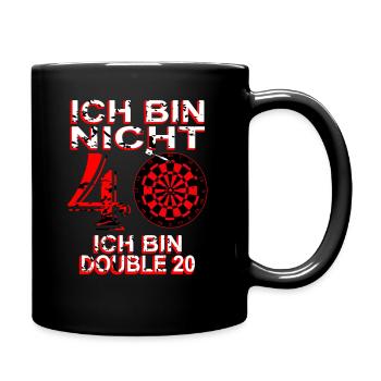 Dart Dartscheibe Dartspieler Bullseye Wurf Design - Tasse einfarbig - Schwarz - Rechts