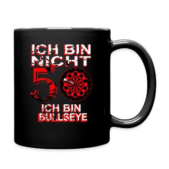 Dart Dartscheibe Dartspieler Bullseye Wurf Design - Tasse einfarbig - Schwarz - Rechts