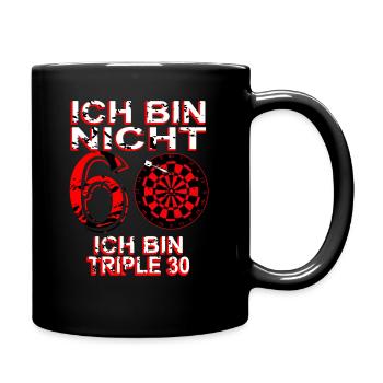 Dart Dartscheibe Dartspieler Bullseye Wurf Design - Tasse einfarbig - Schwarz - Rechts