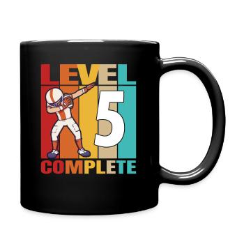 5th Football Birthday Level 5 Complete 5 Years Old - Tasse einfarbig - Schwarz - Rechts