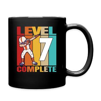 7th Football Birthday Level 7 Complete 7 Years Old - Tasse einfarbig - Schwarz - Rechts