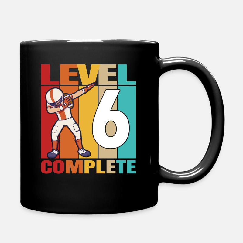 6th Football Birthday Level 6 Complete 6 Years Old - Tasse einfarbig - Schwarz