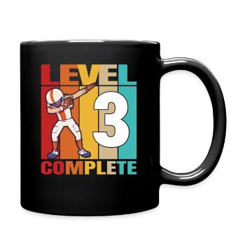 3rd Football Birthday Level 3 Complete 3 Years Old - Full Colour Mug - black - Right