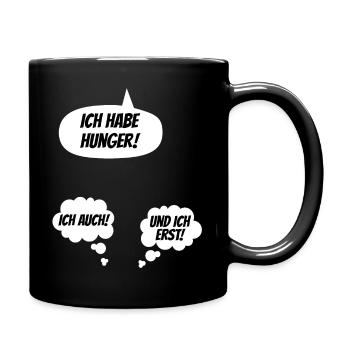 Ich habe Hunger Lustige Schwangerschaft Verkünden - Tasse einfarbig - Schwarz - Rechts
