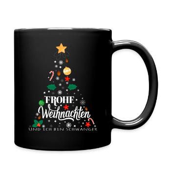 Weihnachten Überraschung Schwangerschaft - Tasse einfarbig - Schwarz - Rechts