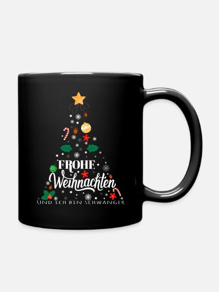 Weihnachten Überraschung Schwangerschaft - Tasse einfarbig - Schwarz