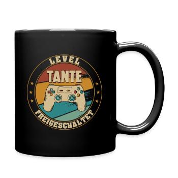 Tante Level Loading 2022 Schwangerschaft - Tasse einfarbig - Schwarz - Rechts