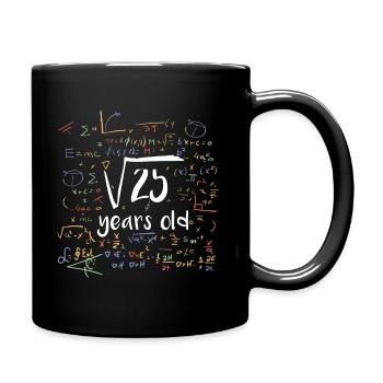 Square root 25 years - Full Colour Mug - black - Right