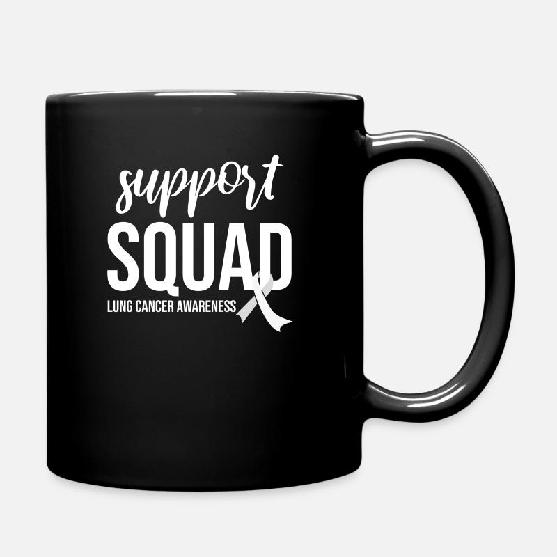 Support Squad, White Loop Lung Cancer - Full Colour Mug - black