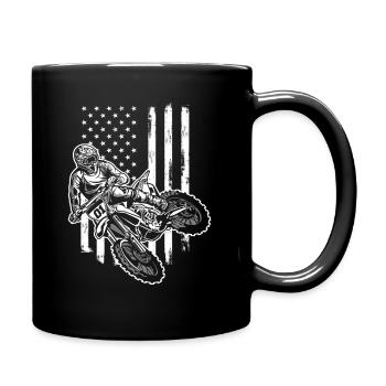 Motocross USA American Flag Racing - Mug uni - noir - Droite