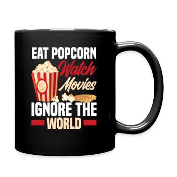 Film Popcorn Kino - Tasse einfarbig - Schwarz - Rechts