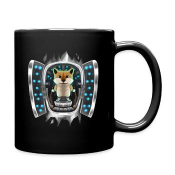 Shiba Inu Inside Costume Shiba Inu Takes Over - Full Colour Mug - black - Right
