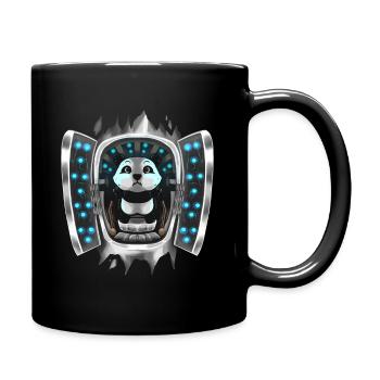 Panda Inside Costume Panda Takes Over Control - Full Colour Mug - black - Right