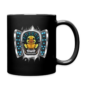 Duck Inside Costume Duck Takes Over Control - Full Colour Mug - black - Right