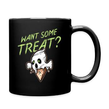 Want Some Treat Scary Cute Ghost Ice Cream - Tasse einfarbig - Schwarz - Rechts
