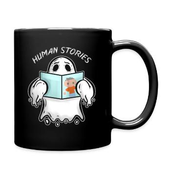 Livre de lecture de fantômes sur les histoires humaines Halloween - Mug uni - noir - Droite