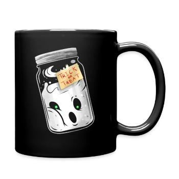 Trick Or Treat Spirit Ghost In Jar Halloween - Full Colour Mug - black - Right