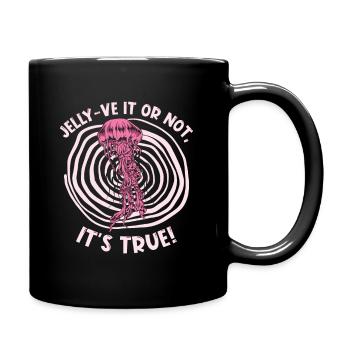 Jellyfish Flowers Entangled Swimming Wordplay Pun - Full Colour Mug - black - Right