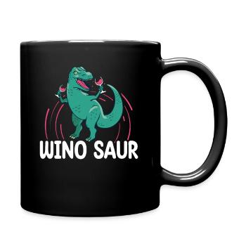 Winosaurus Dinosaur Wine Drinking Winosaur Wine - Tasse einfarbig - Schwarz - Rechts