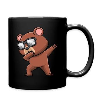 Dabbing Bear with Sunglasses - Full Colour Mug - black - Right