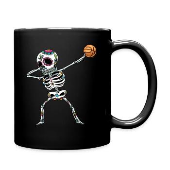 Dabbing Sugar Skull Skeleton Basketball - Mug uni - noir - Droite