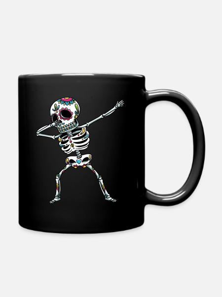 Dabbing Sugar Skull Skeleton Dia De Los Muertos - Mug uni - noir