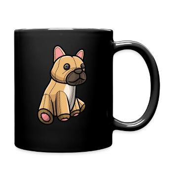 French Bulldog Dog Plush Toy - Full Colour Mug - black - Right