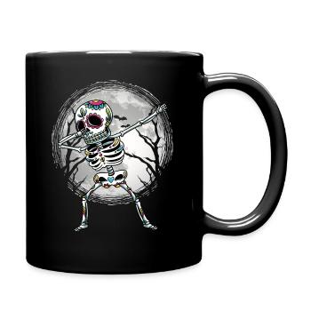 Dabbing Sugar Skull Skeleton Dia De Los Muertos - Full Colour Mug - black - Right