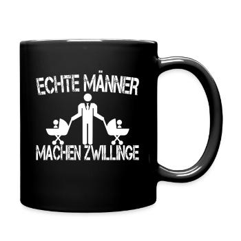 Werdender Papa von Zwillingen Mama Schwanger - Tasse einfarbig - Schwarz - Rechts