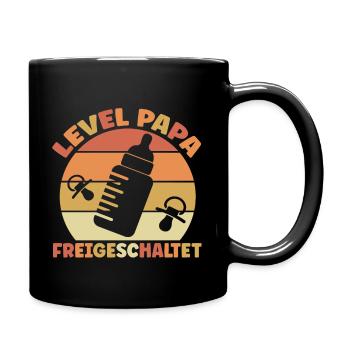 Papa Level Freigeschaltet Schwangerschaft - Tasse einfarbig - Schwarz - Rechts
