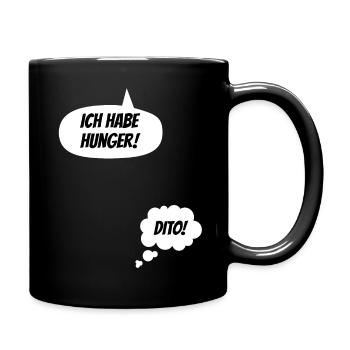 Ich habe Hunger Lustige Schwangerschaft Verkünden - Tasse einfarbig - Schwarz - Rechts