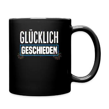 Glücklich Geschieden - Tasse einfarbig - Schwarz - Rechts