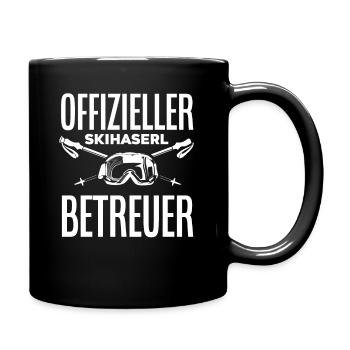 Skifahren Wintersport Skihaserl Skilehrer - Tasse einfarbig - Schwarz - Rechts