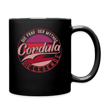 Die frau der Mythos die Legende Cordula Geschenk - Tasse einfarbig - Schwarz - Rechts