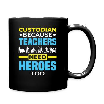 School Janitor Heroes Teacher - Full Colour Mug - black - Right
