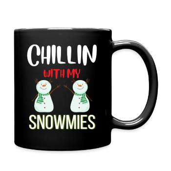 Schneemann chillin with my Snowmies - Tasse einfarbig - Schwarz - Rechts