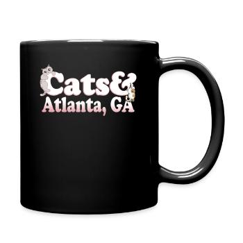 Cute Kawaii Cats And Atlanta, GA Women's Cat and - Full Colour Mug - black - Right