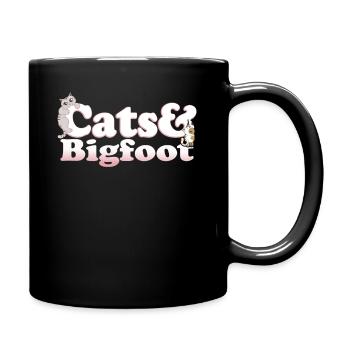 Cute Kawaii Cats And Bigfoot Women's Cat and - Full Colour Mug - black - Right