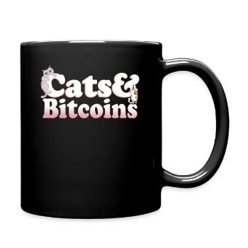 Cute Kawaii Cats And Bitcoins Women's Cat and - Full Colour Mug - black - Right