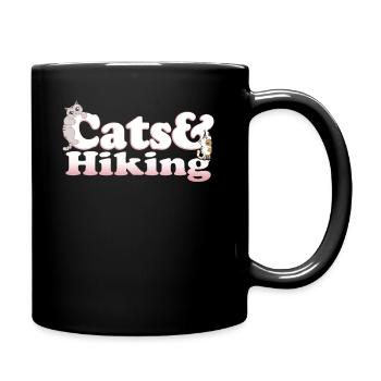 Cute Kawaii Cats And Hiking Women's Cat and Hiking - Full Colour Mug - black - Right
