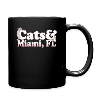 Chats Kawaii mignons et Miami, FL chat pour femme et - Mug uni - noir - Droite