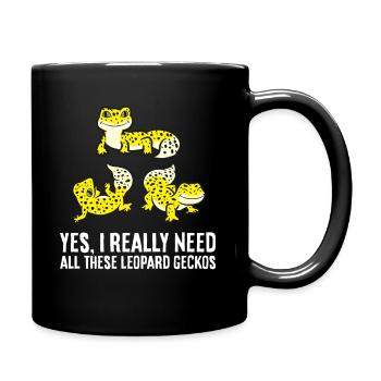 Oui, j’ai vraiment besoin de tous ces geckos léopards - Mug uni - noir - Droite