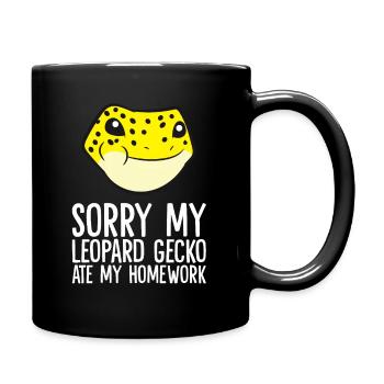 Entschuldigung, mein Leopardgecko hat meine - Tasse einfarbig - Schwarz - Rechts