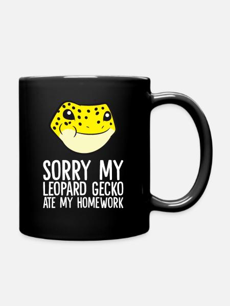 Entschuldigung, mein Leopardgecko hat meine - Tasse einfarbig - Schwarz